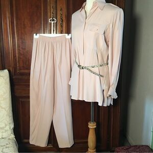 Coldwater Creek Ladies Pant Suit Powder  Pink Size 6P Vintage